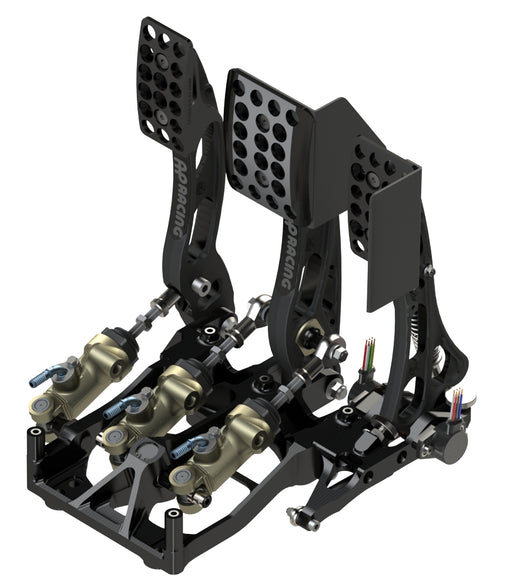 AP Racing CP5596 floor-mounted reverse-pull pedal box with pull-type centre-valve master cylinders