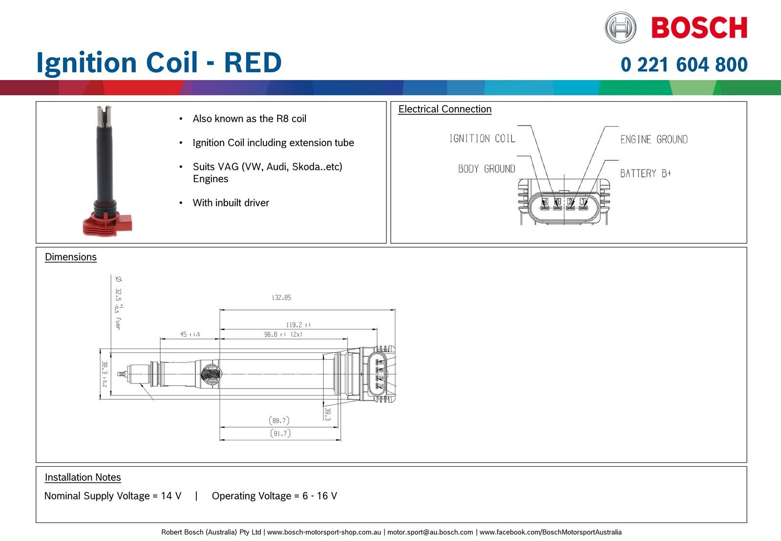 Ignition Coil - Red