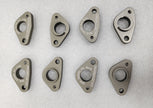 909 Motorsport wheel speed sensor mounts for the Honda S2000 - handed left and right, machined and anodised, shown front and back