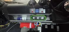 Lotus Exige S V6 race cabin with the centre console switch panel fitted alongside the Bosch Motorsport M5 ABS installation