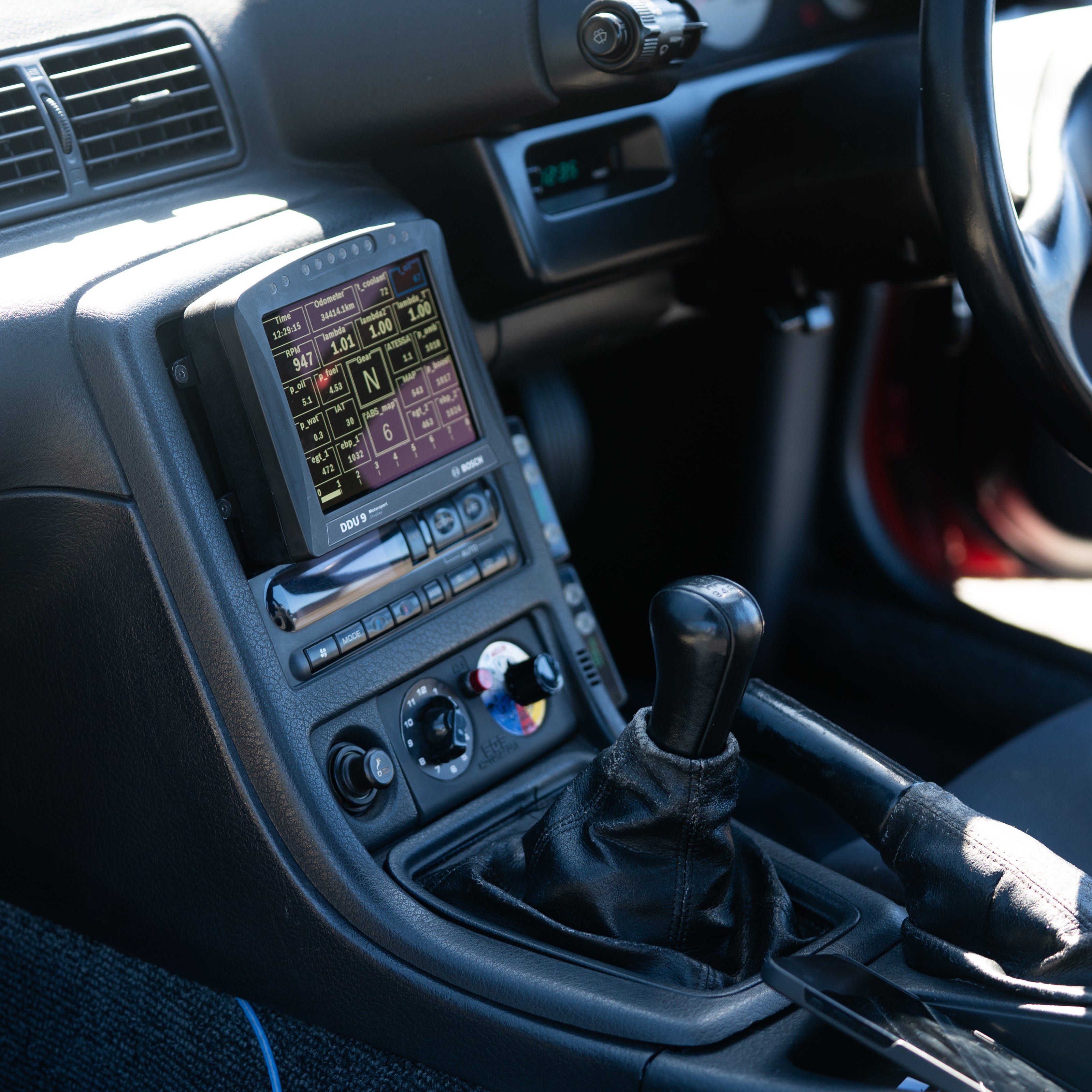 12-position ABS map switch installed in a Nissan Skyline GT-R cabin, current ABS map shown on the car's dash display