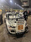 Powertek Racing EVO with trophies after the 2026 Sydney 300 — class win and outright win, running Bosch Motorsport M5 ABS